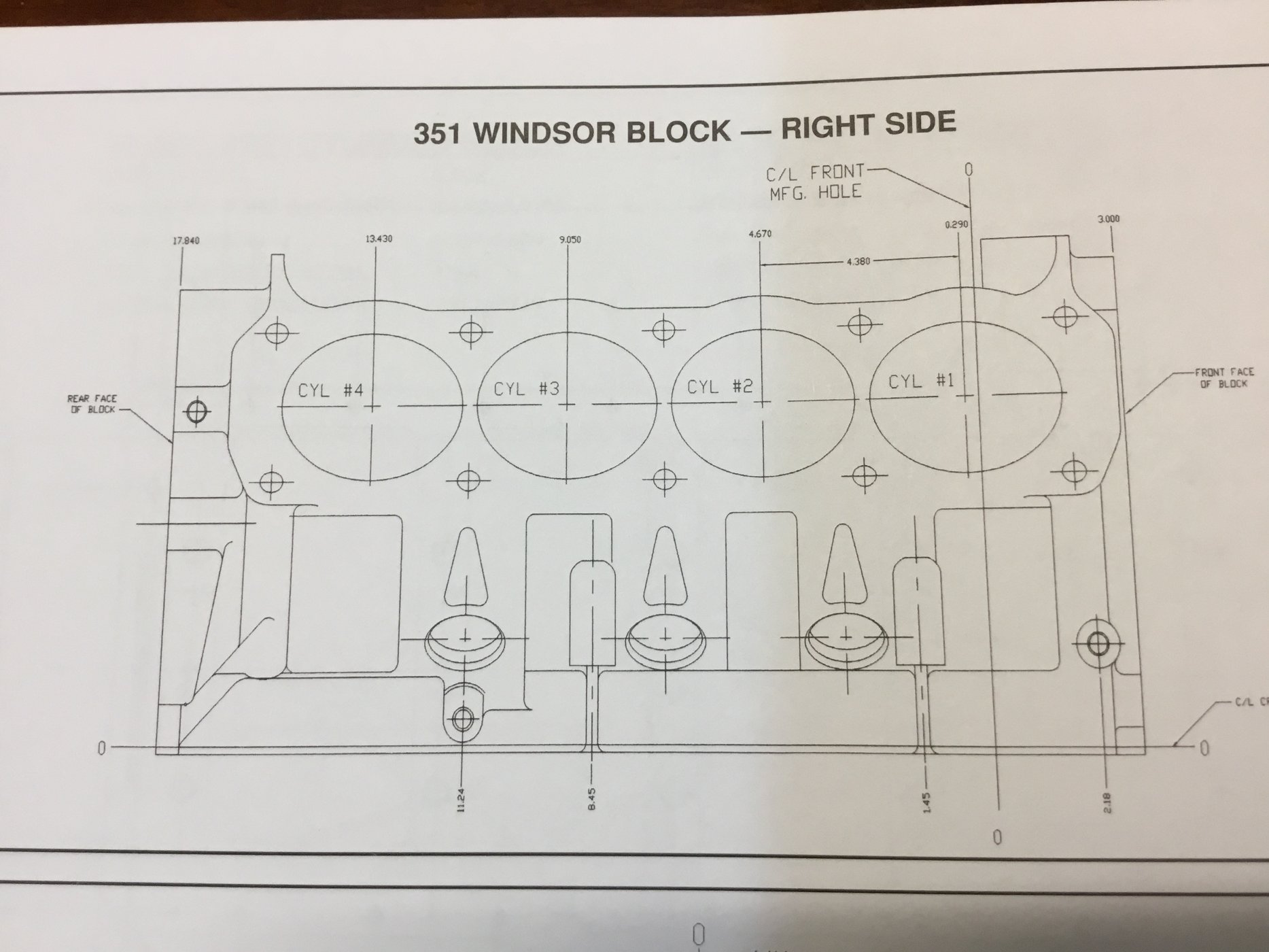 v8 engine block dimensions